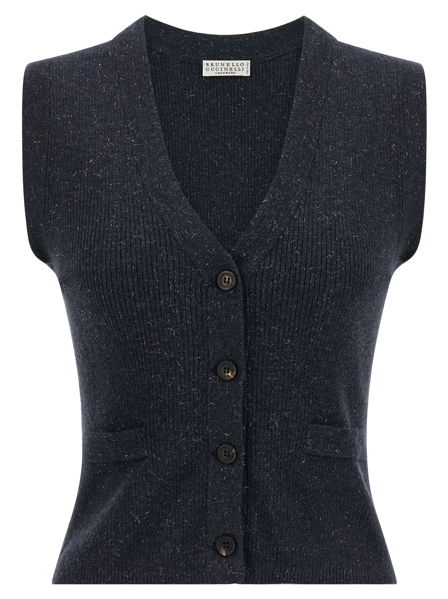 Blue Cashmere Sleeveless Jacket