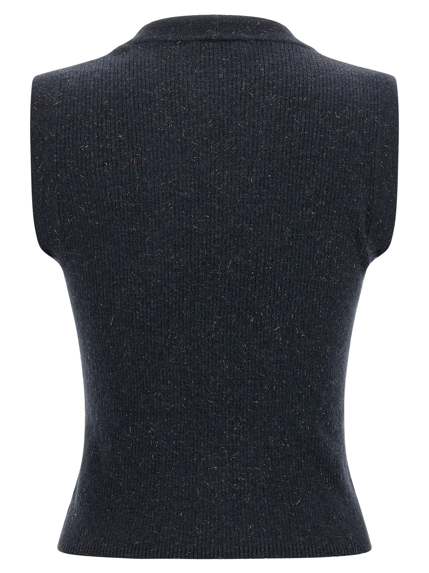 Blue Cashmere Sleeveless Jacket