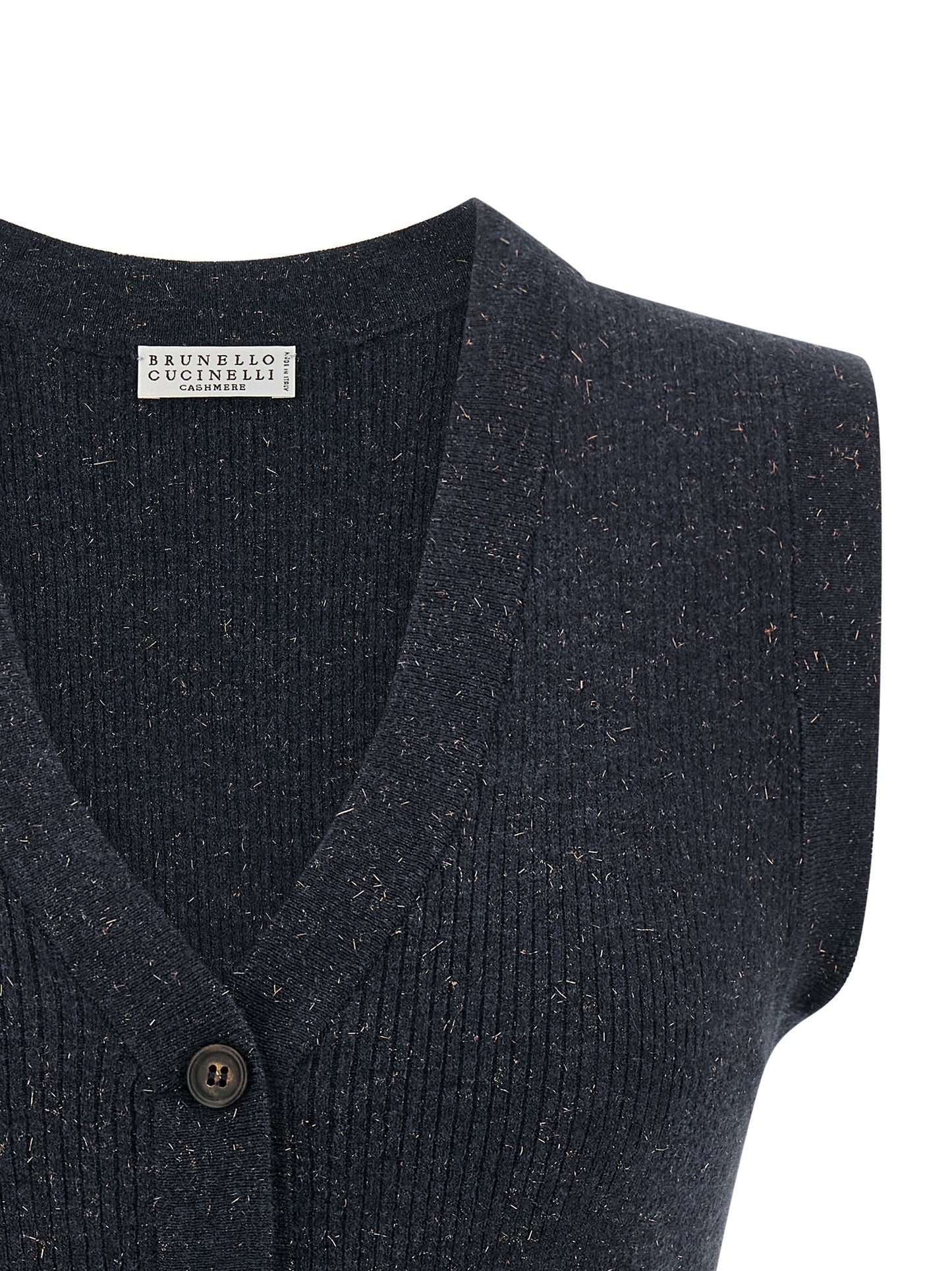 Blue Cashmere Sleeveless Jacket