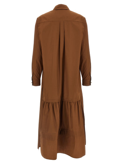 Brown Cotton Long Dress