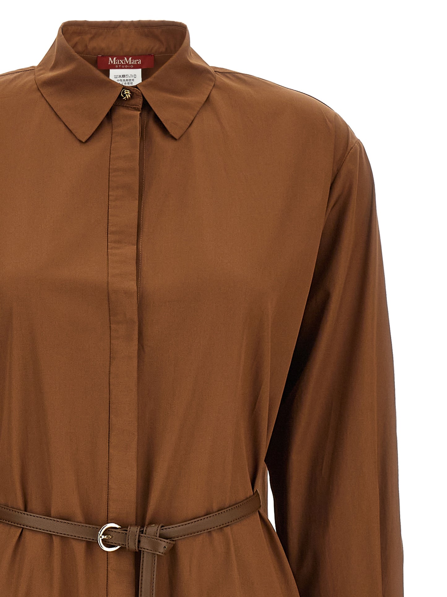 Brown Cotton Long Dress