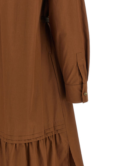 Brown Cotton Long Dress