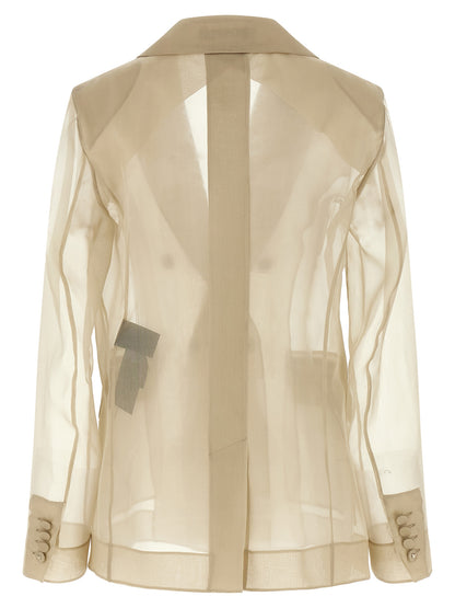 Beige Silk Blazer