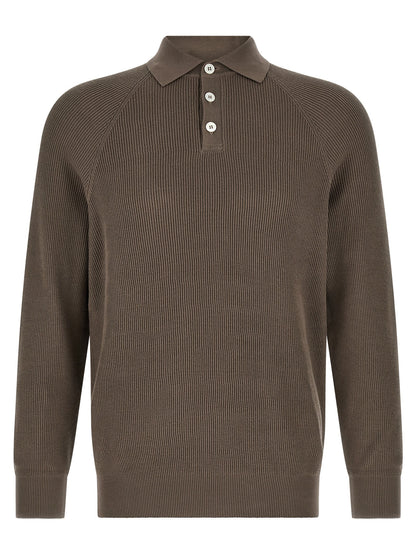 Brown Cotton Polo Shirt