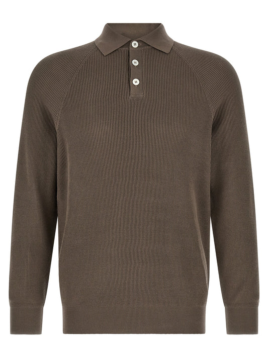 Brown Cotton Polo Shirt