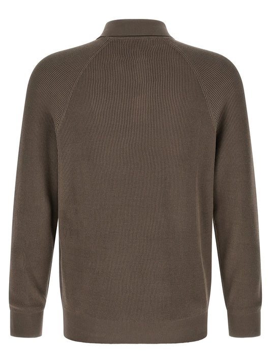 Brown Cotton Polo Shirt