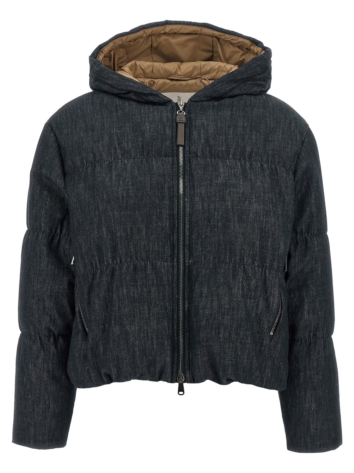 Blue Cotton Full-Length Jacket