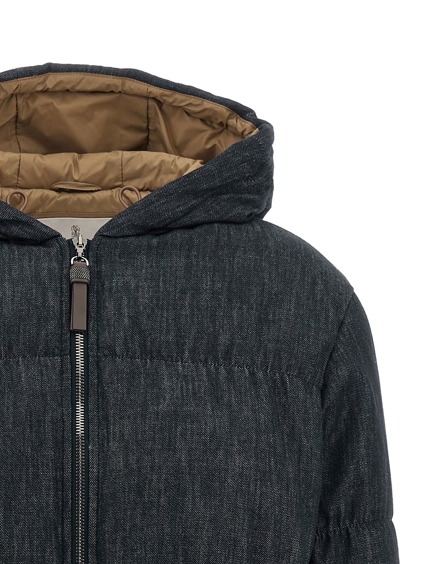 Blue Cotton Full-Length Jacket