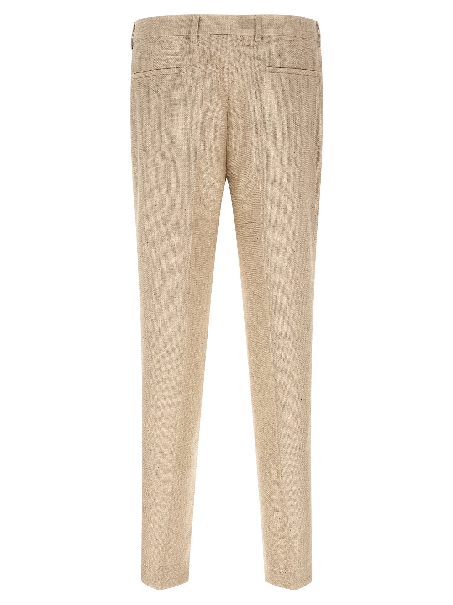Beige Silk Two-Piece Suit