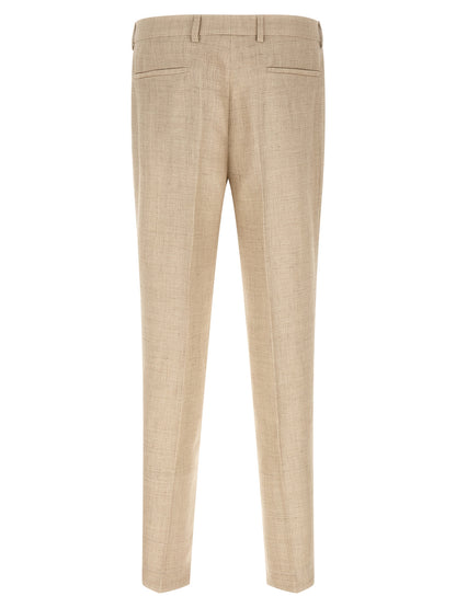 Beige Silk Two-Piece Suit