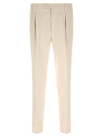 White Cotton Casual Pants