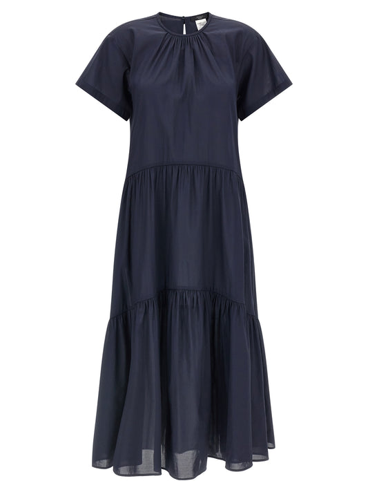 Blue Acetate Long Dress
