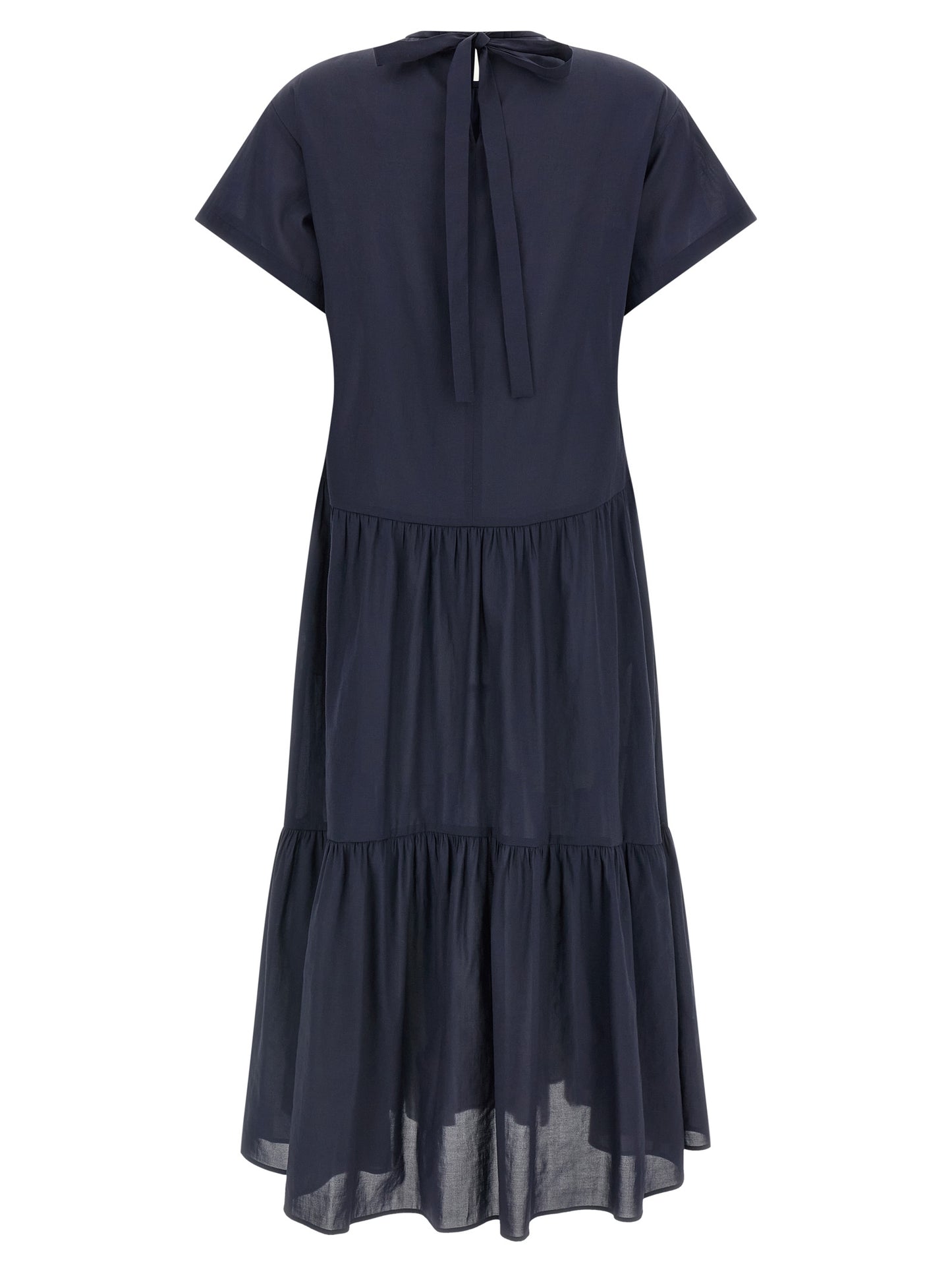 Blue Acetate Long Dress