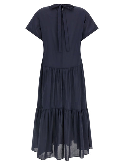 Blue Acetate Long Dress