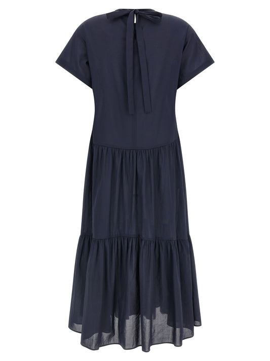 Blue Acetate Long Dress