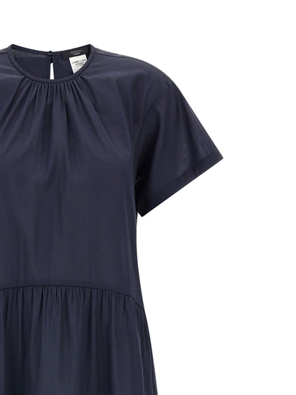 Blue Acetate Long Dress
