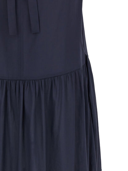 Blue Acetate Long Dress
