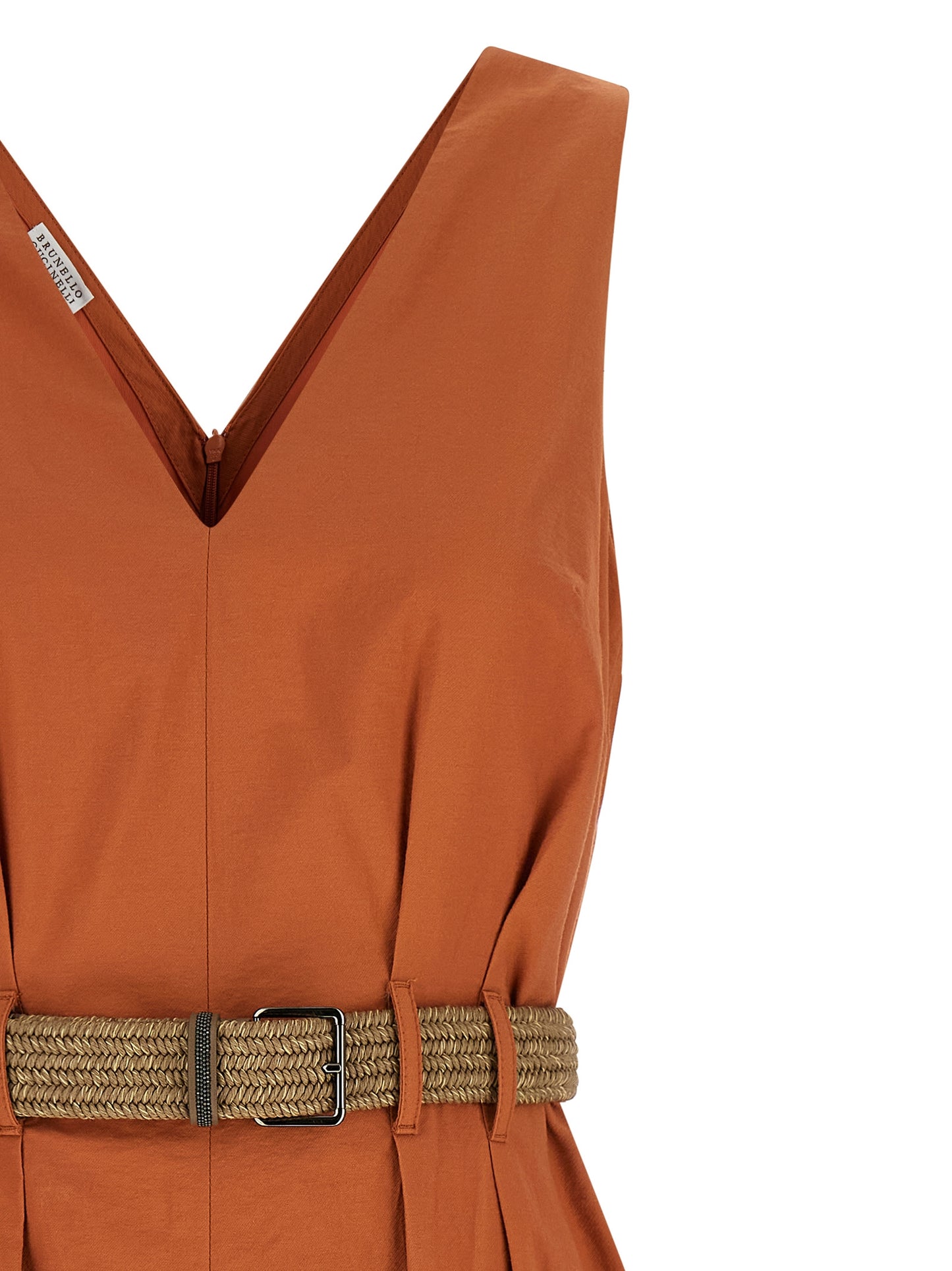 Orange Cotton Short Dress