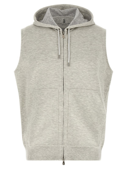 Gray Cotton Sleeveless Jacket