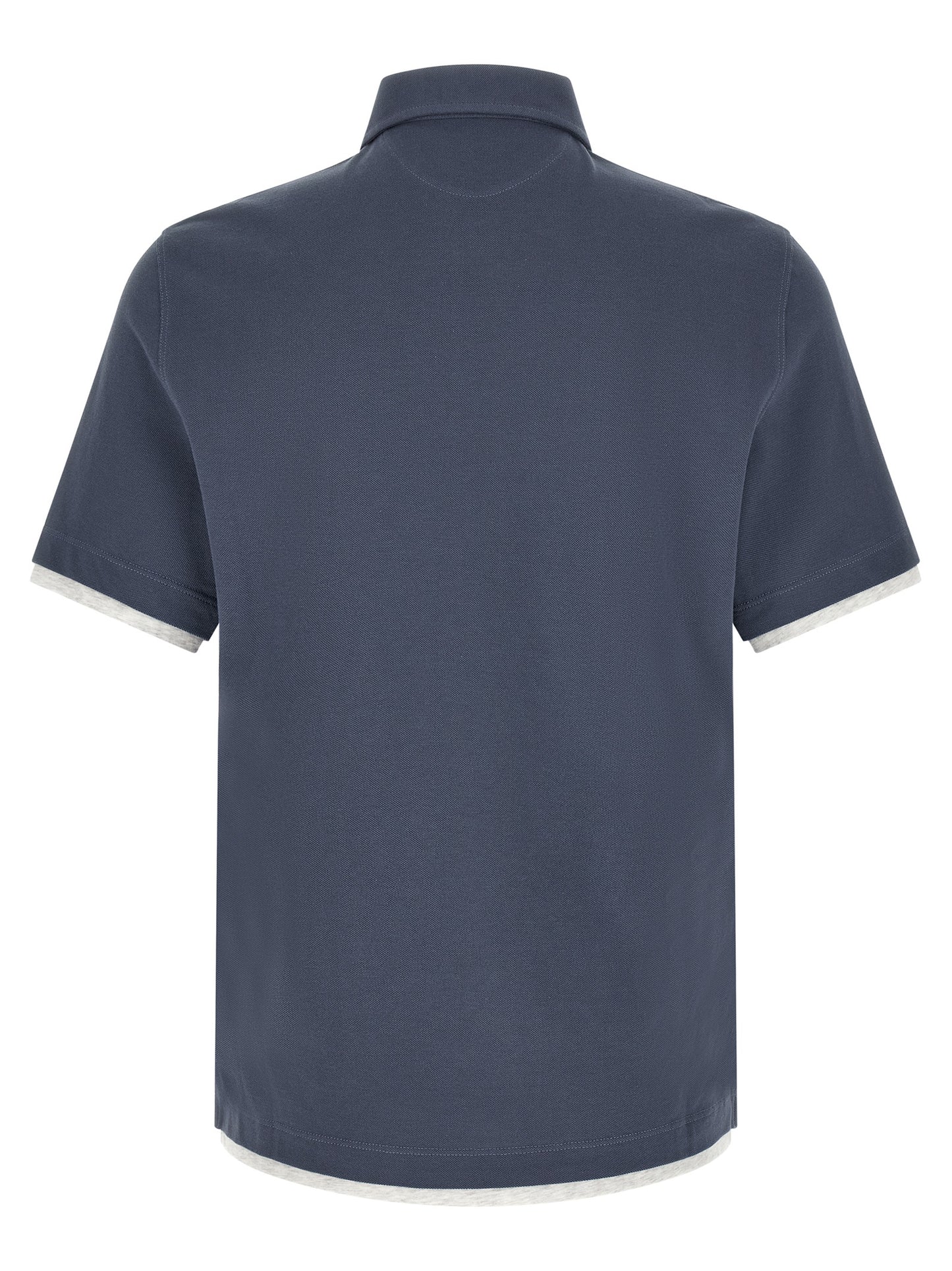 Blue Cotton Polo Shirt