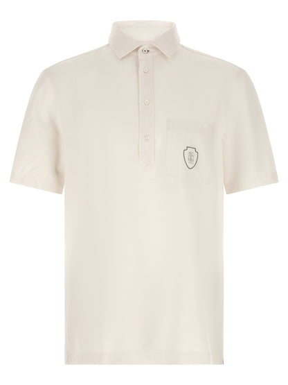 White Virgin Wool Polo Shirt