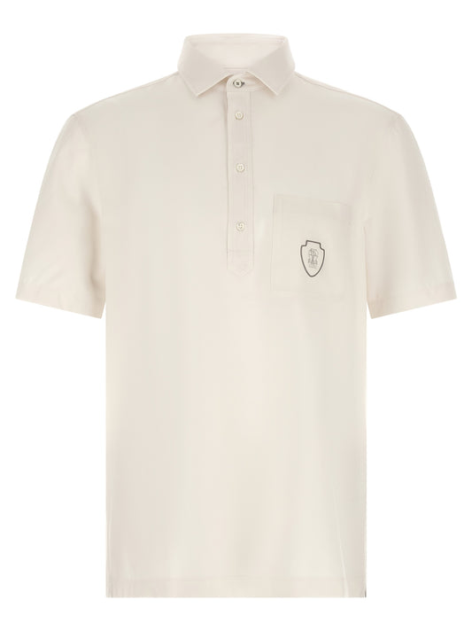 White Virgin Wool Polo Shirt