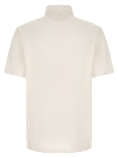 White Virgin Wool Polo Shirt