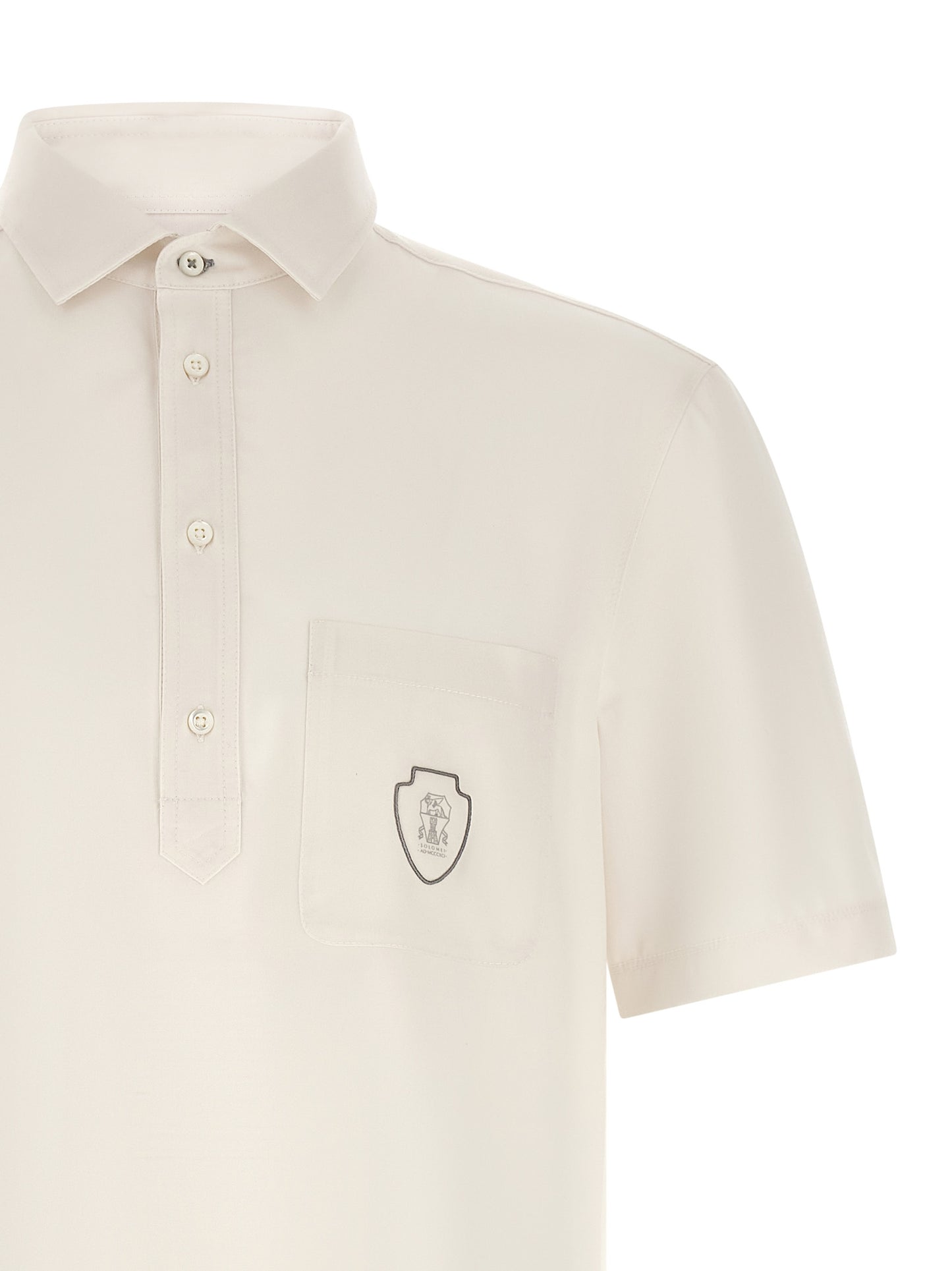 White Virgin Wool Polo Shirt