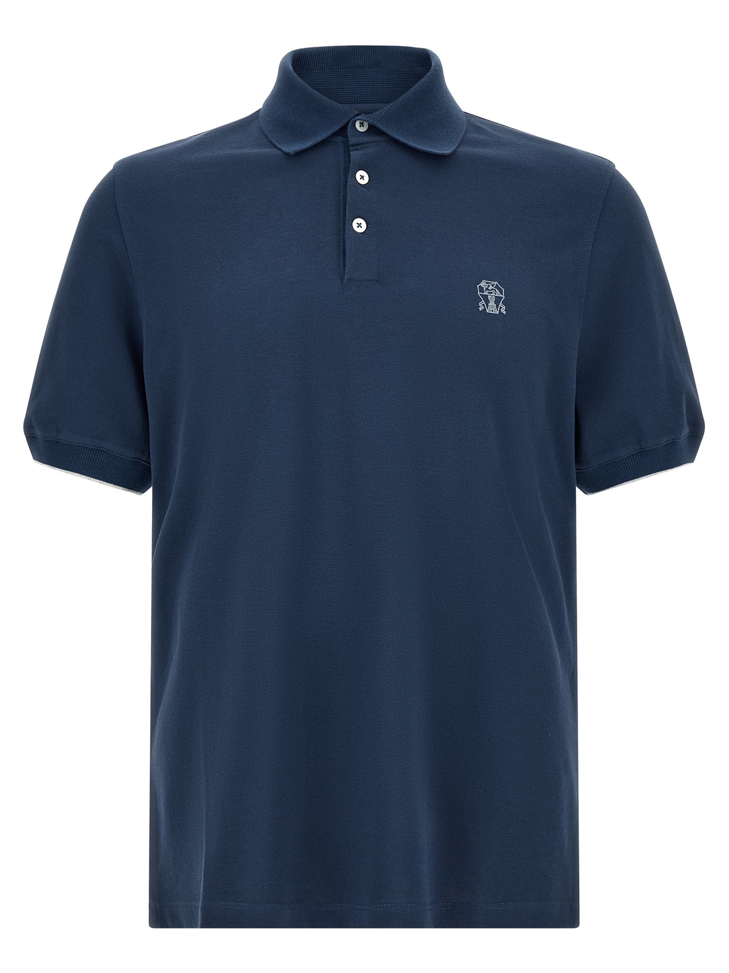Blue Cotton Polo Shirt