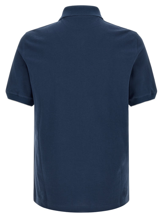 Blue Cotton Polo Shirt