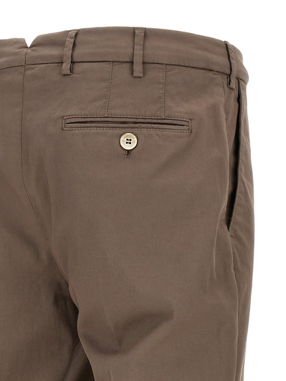 Beige Cotton Casual Pants