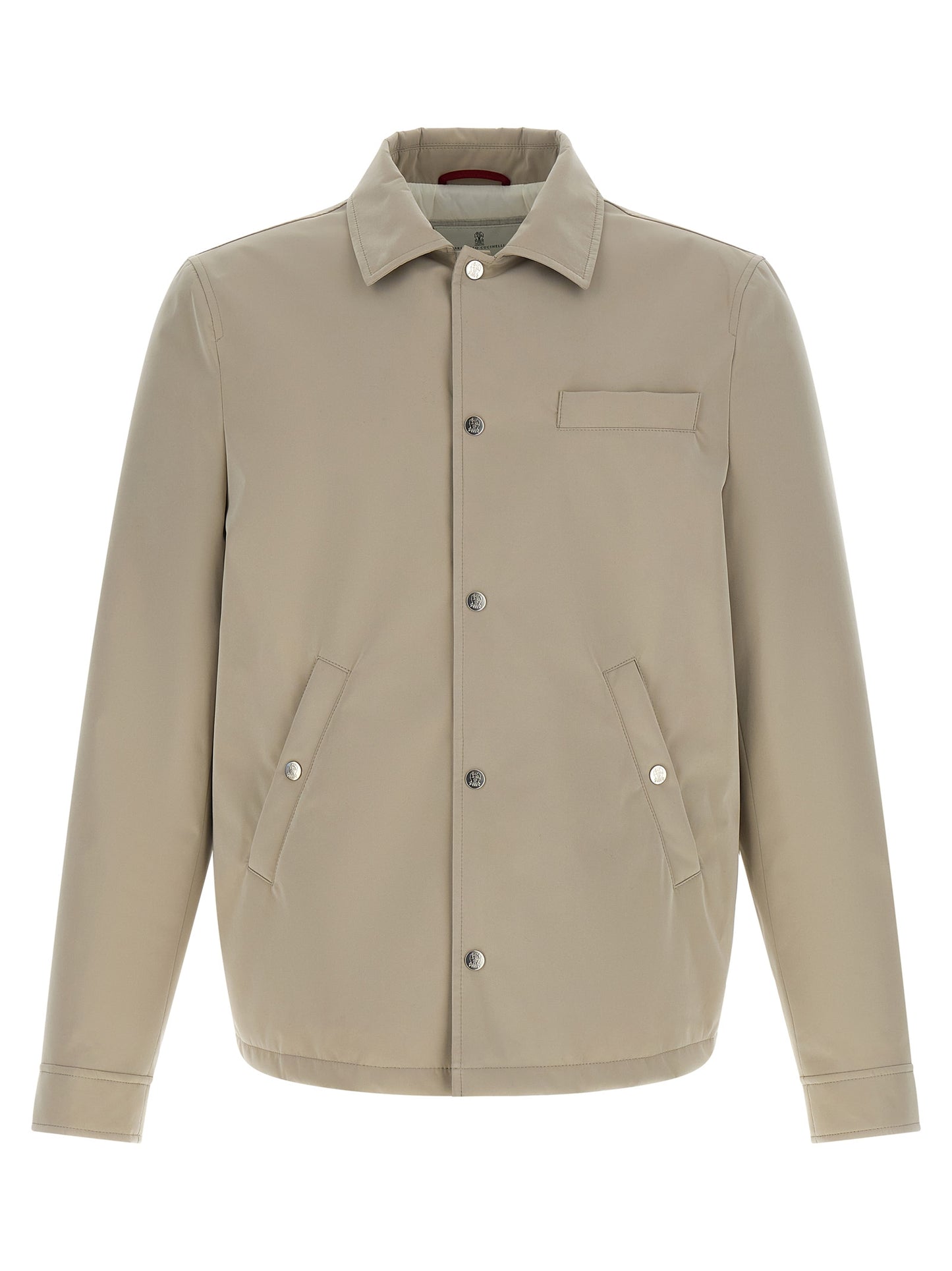 Gray Polyester Full-Length Jacket