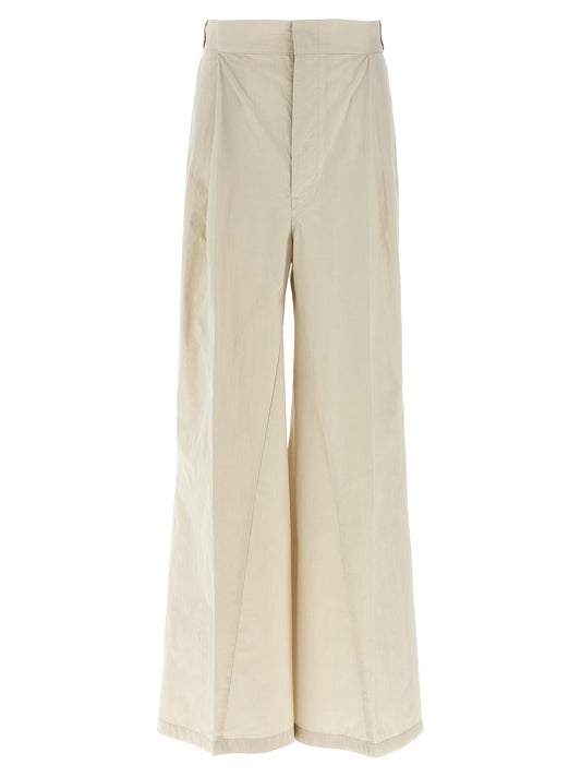 Beige Cotton Casual Pants