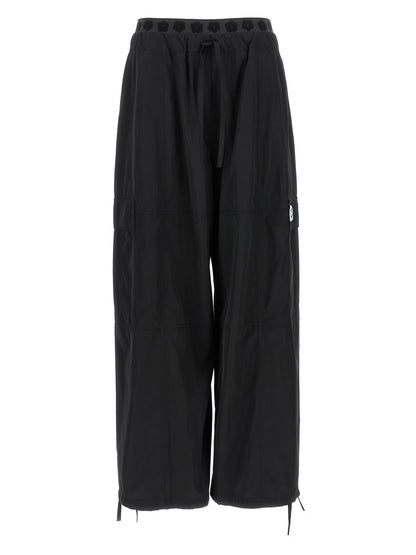 Black Polyester Cargo Pants