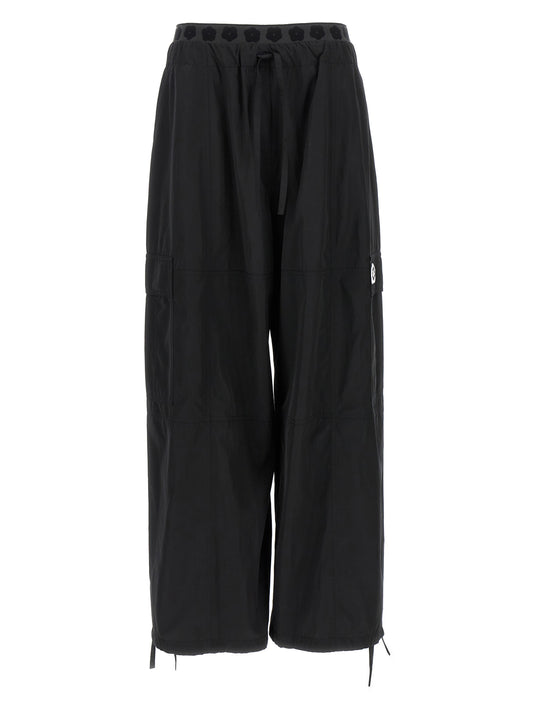 Black Polyester Cargo Pants