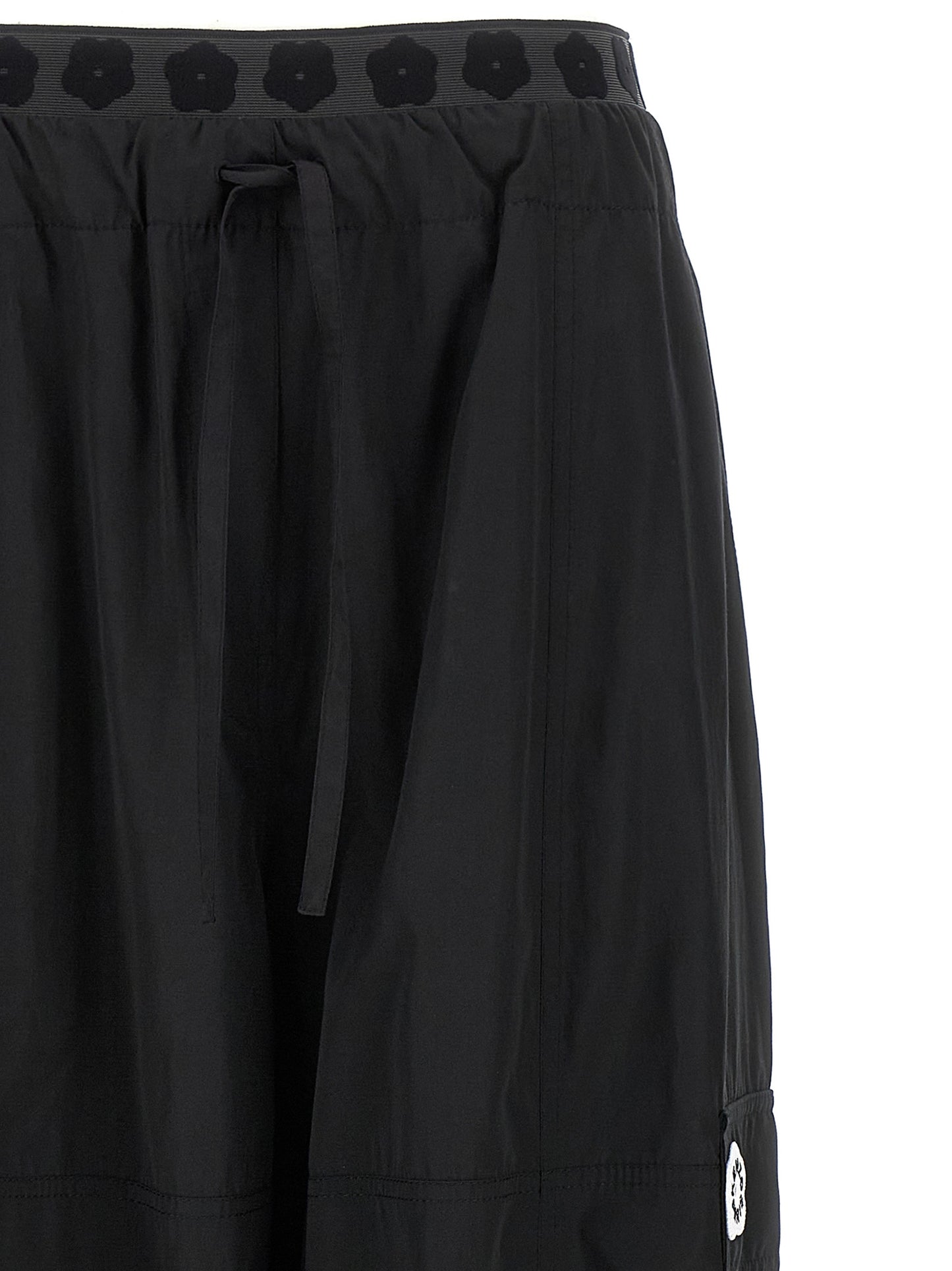 Black Polyester Cargo Pants