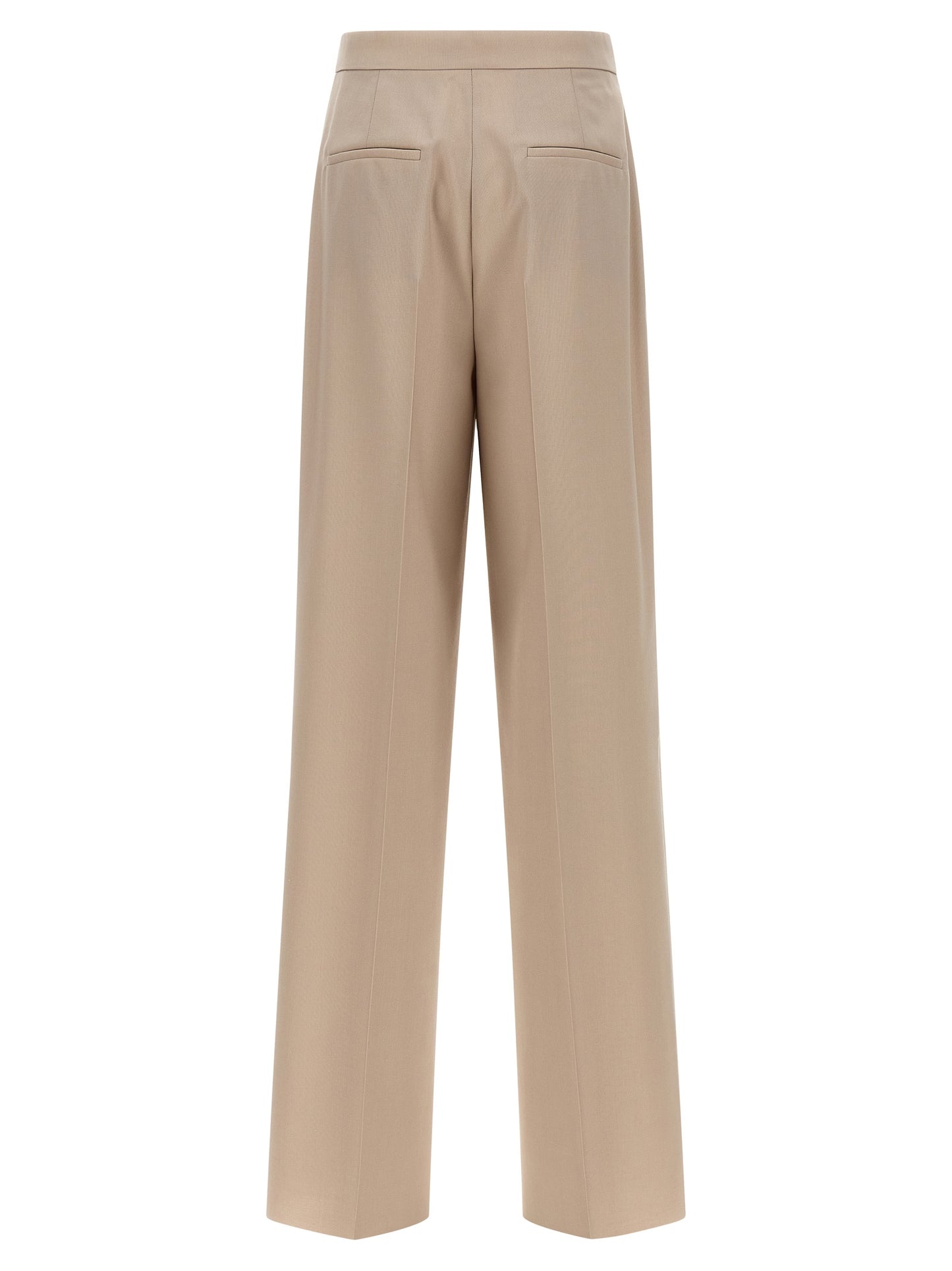 Beige Virgin Wool Dress Pants