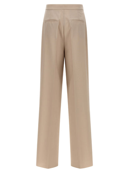 Beige Virgin Wool Dress Pants