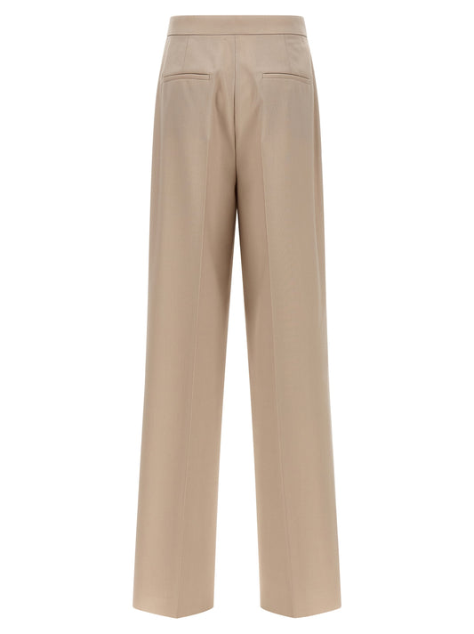Beige Virgin Wool Dress Pants