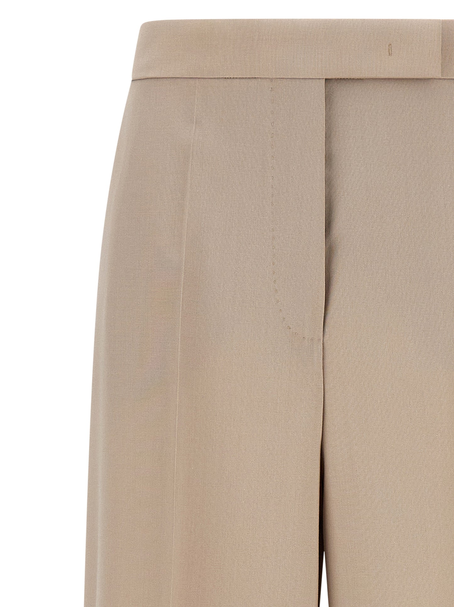 Beige Virgin Wool Dress Pants