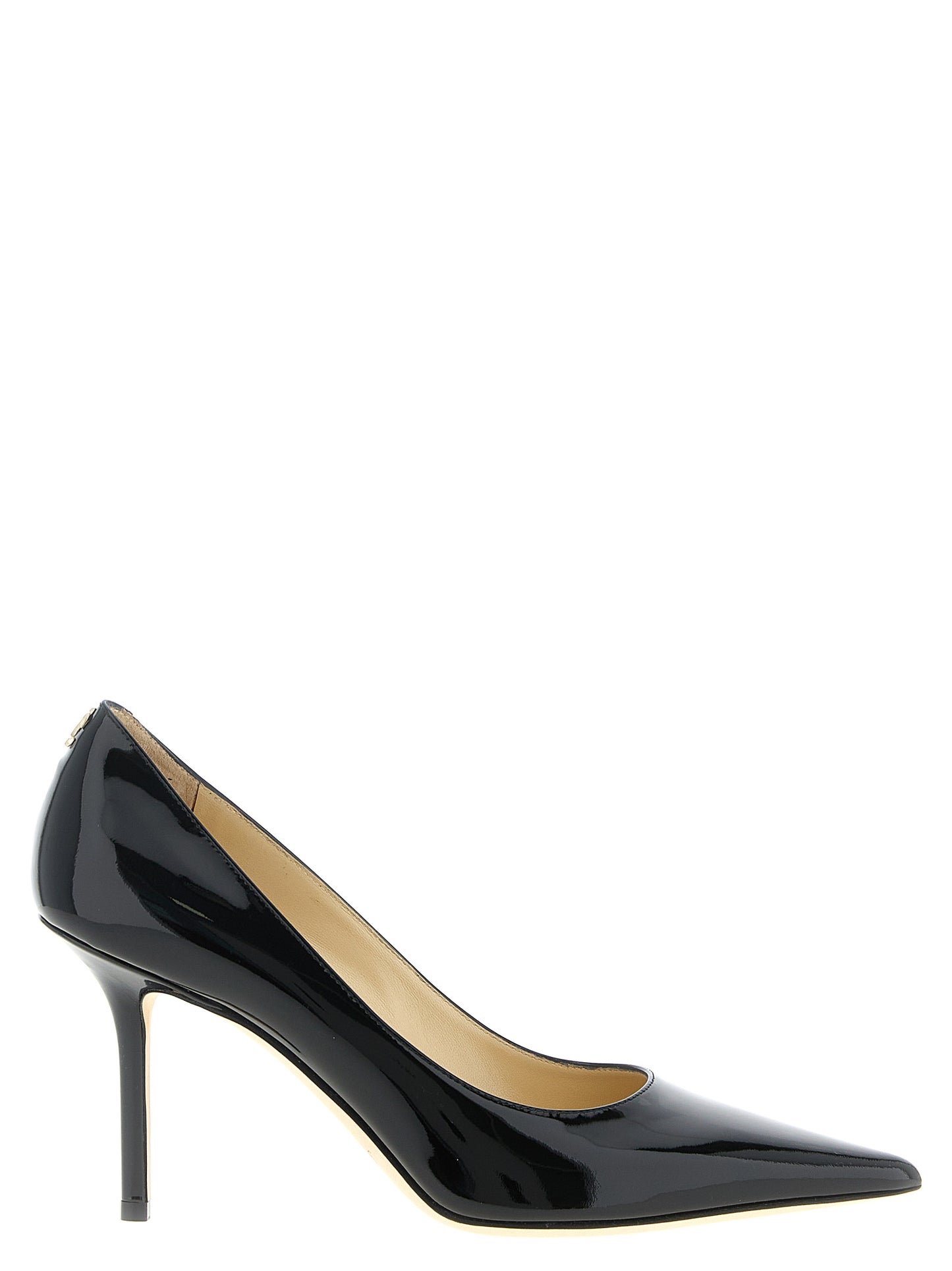 Black Leather High Heel Pumps