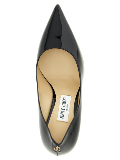 Black Leather High Heel Pumps