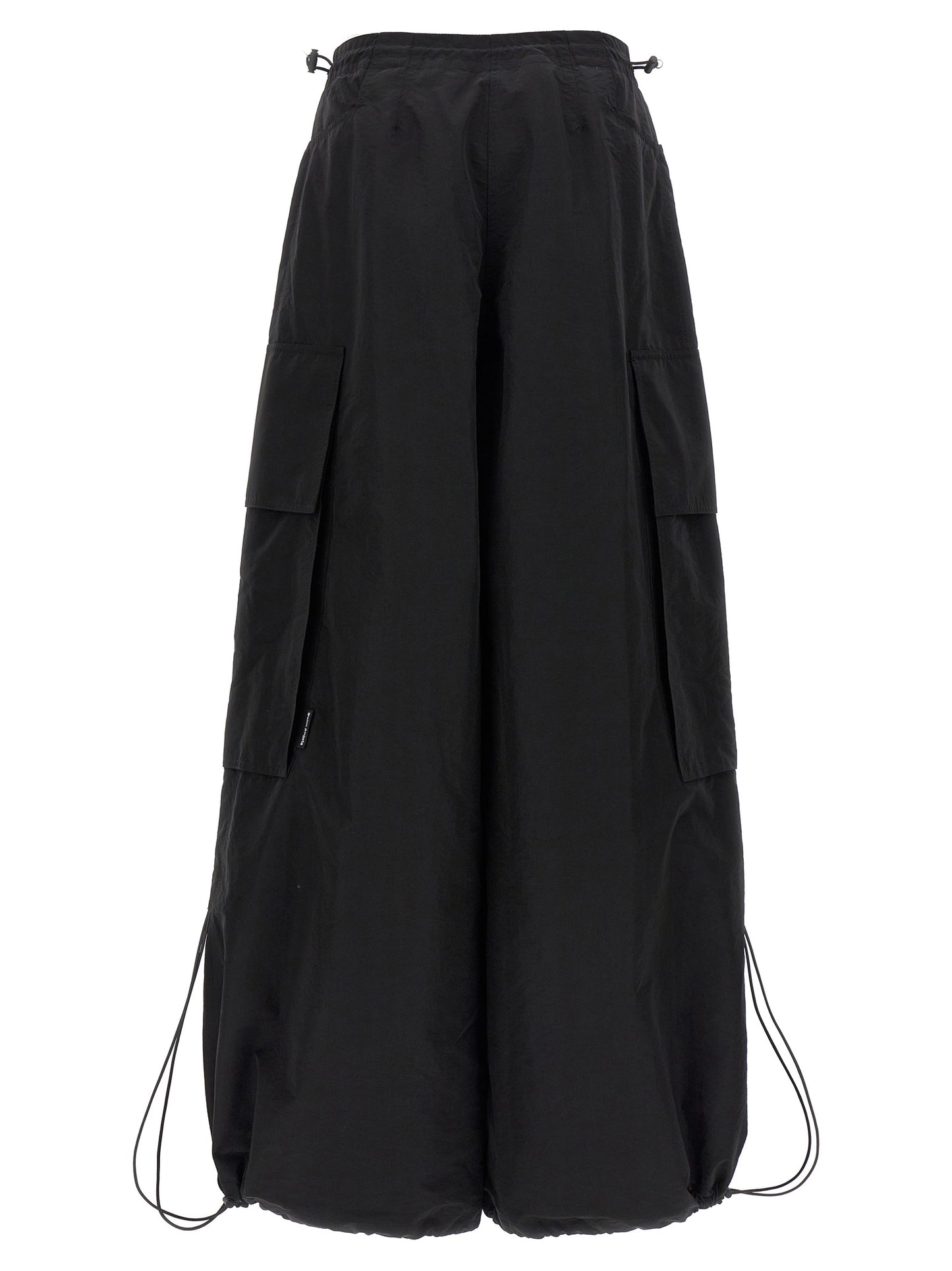 Black Polyamide Casual Pants