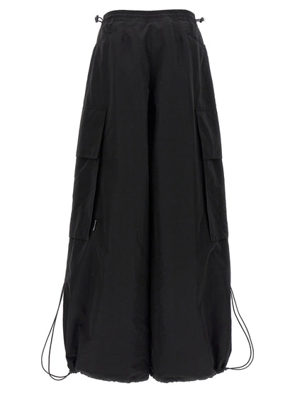 Black Polyamide Casual Pants