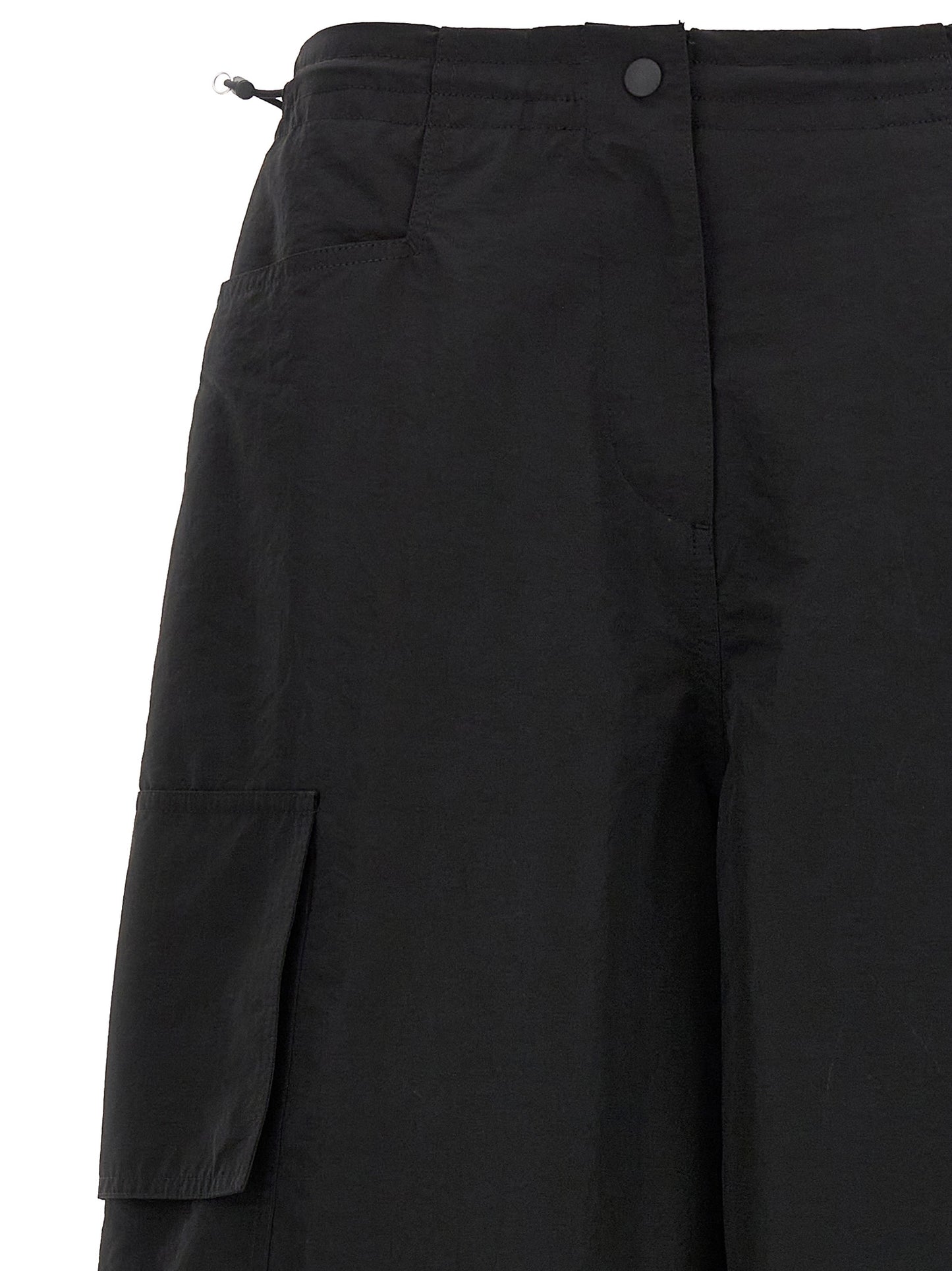 Black Polyamide Casual Pants