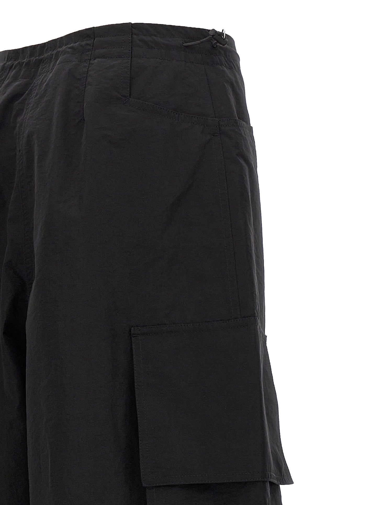 Black Polyamide Casual Pants