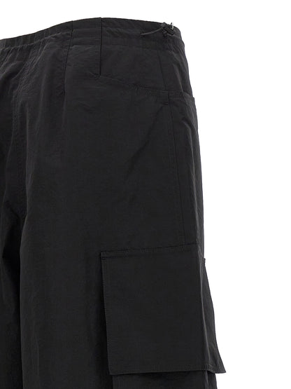 Black Polyamide Casual Pants