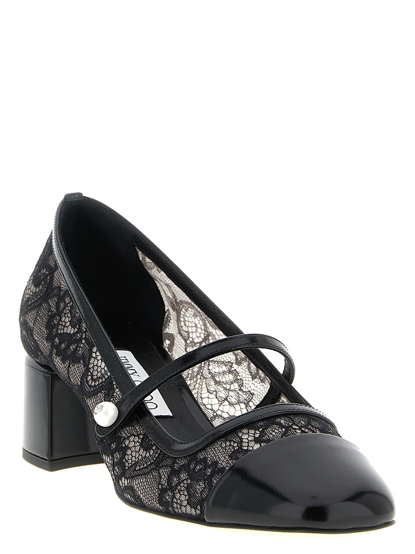 Black Tencel Mid Heel Pumps
