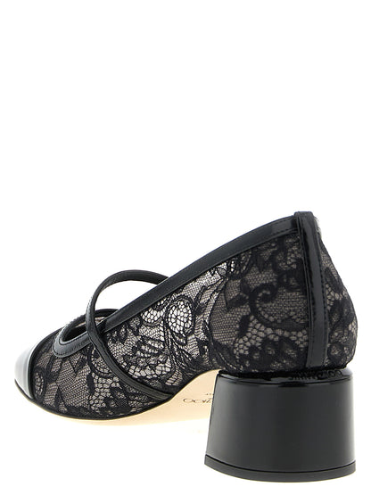 Black Tencel Mid Heel Pumps
