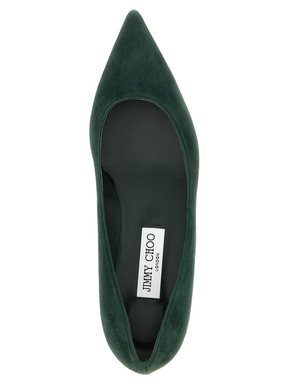 Bicolor Leather Mid Heel Pumps